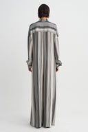 Striped Shirt-Collar Jumpsuit-Y264014090
