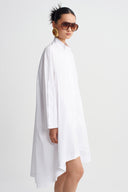 Off White Poplin Shirt Dress-Y264014117