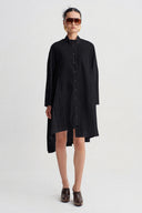 Black Poplin Shirt Dress-Y264014117