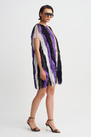 Multicolor Fringed Shimmer Dress-Y264014124