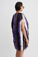 Multicolor Fringed Shimmer Dress-Y264014124