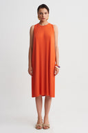 Pomegranade Jersey Pleated Midi Dress-Y264014127
