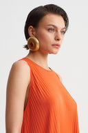Pomegranade Jersey Pleated Midi Dress-Y264014127