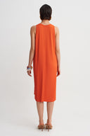 Pomegranade Jersey Pleated Midi Dress-Y264014127