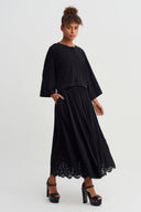 Black Beaded Detail Jersey Cardigan-Y265015058