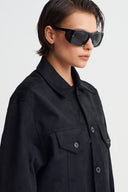 Black Studded Suede-Texture Jacket-Y265015077