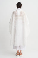 Off White Textured Organza Jacket-Y265015098