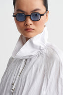 Off White Crinkled Poplin Jacket-Y265015099