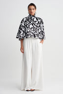 Black/White Sequin Embellished Cropped Jacket-Y265015100