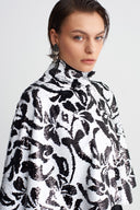 Black/White Sequin Embellished Cropped Jacket-Y265015100