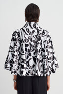 Black/White Sequin Embellished Cropped Jacket-Y265015100