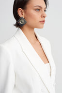 Off White Shawl Collar Blazer-Y265015105