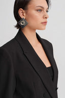 Black Shawl Collar Blazer-Y265015105