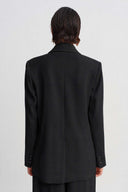 Black Shawl Collar Blazer-Y265015105