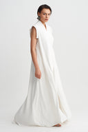 Off White Side Tie Long Vest-Y265015106