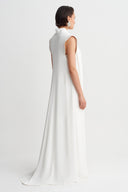Off White Side Tie Long Vest-Y265015106