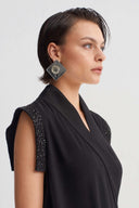 Black Side Tie Long Vest-Y265015106