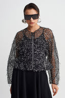 Shimmer Organza Jacket-Y265015108