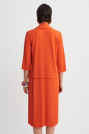 Pomegranade Shawl Collar Jersey Pleated Cardigan-Y265015111