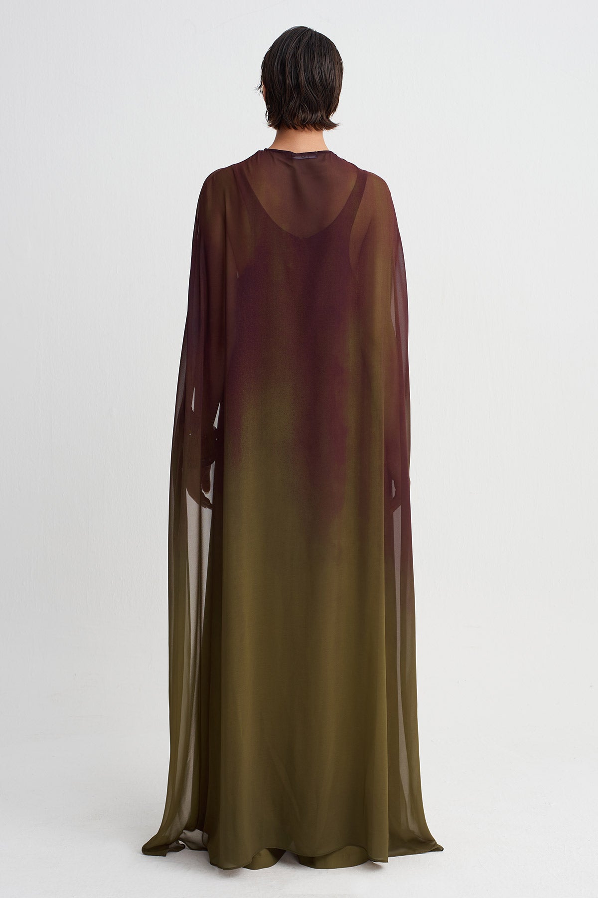 Gradient Long Cape-Y265015114
