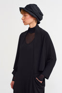 Black Fluid Jersey Cardigan-Y265015115
