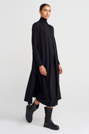 Black Long Jersey Cardigan-Y265015116
