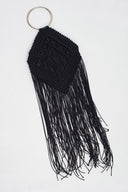 Black Metal Handle Macramé Bag-Y268018025