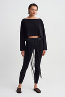 Black Fringed Belt Bag-Y268018032