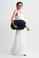 Black Fringed Clutch Bag-Y268018033