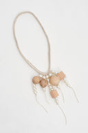 Nature Handcrafted Necklace with Wooden and Pearl Details-Y269019021