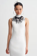 Silver Statement Necklace with Metallic Drop Details-Y269019030