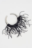 Silver Statement Necklace with Metallic Drop Details-Y269019030