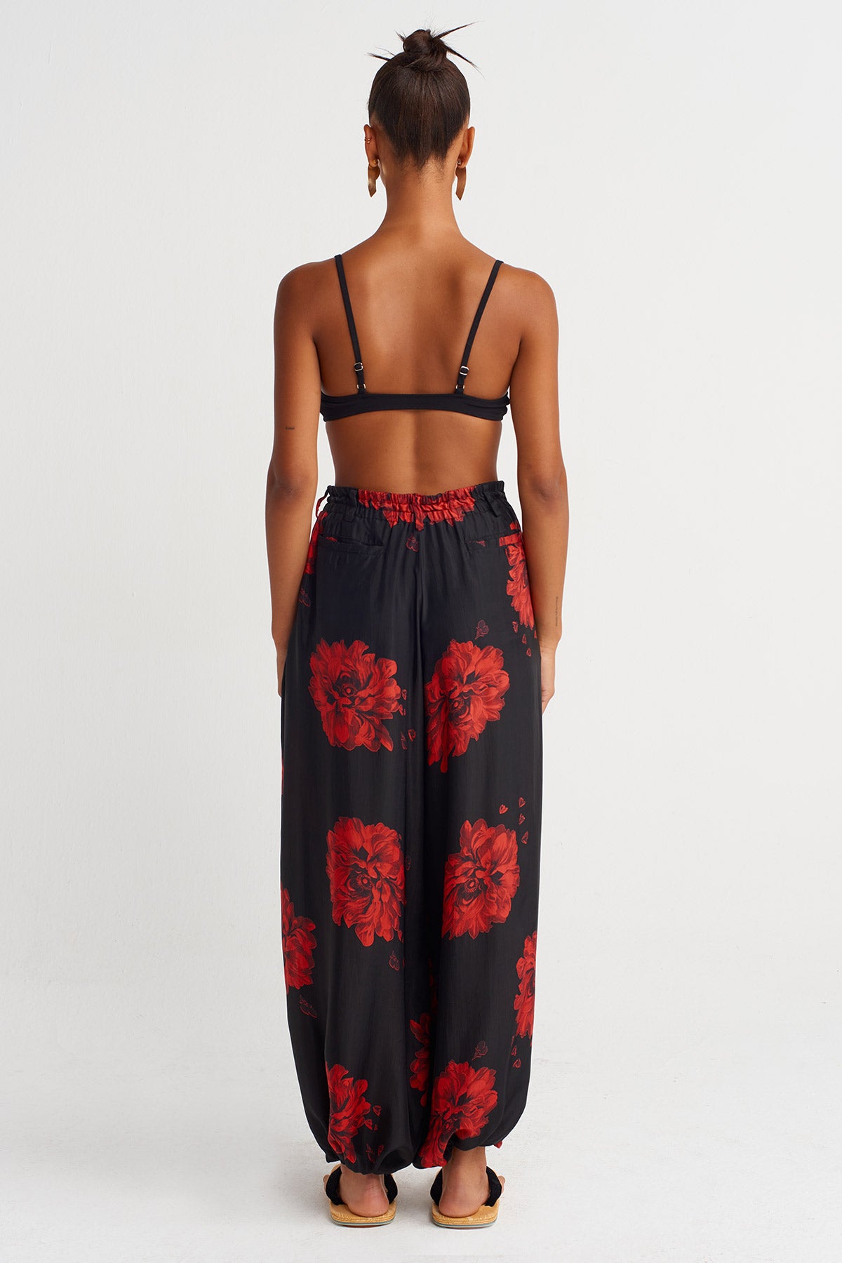 Floral Printed Harem Pants-Y263013014
