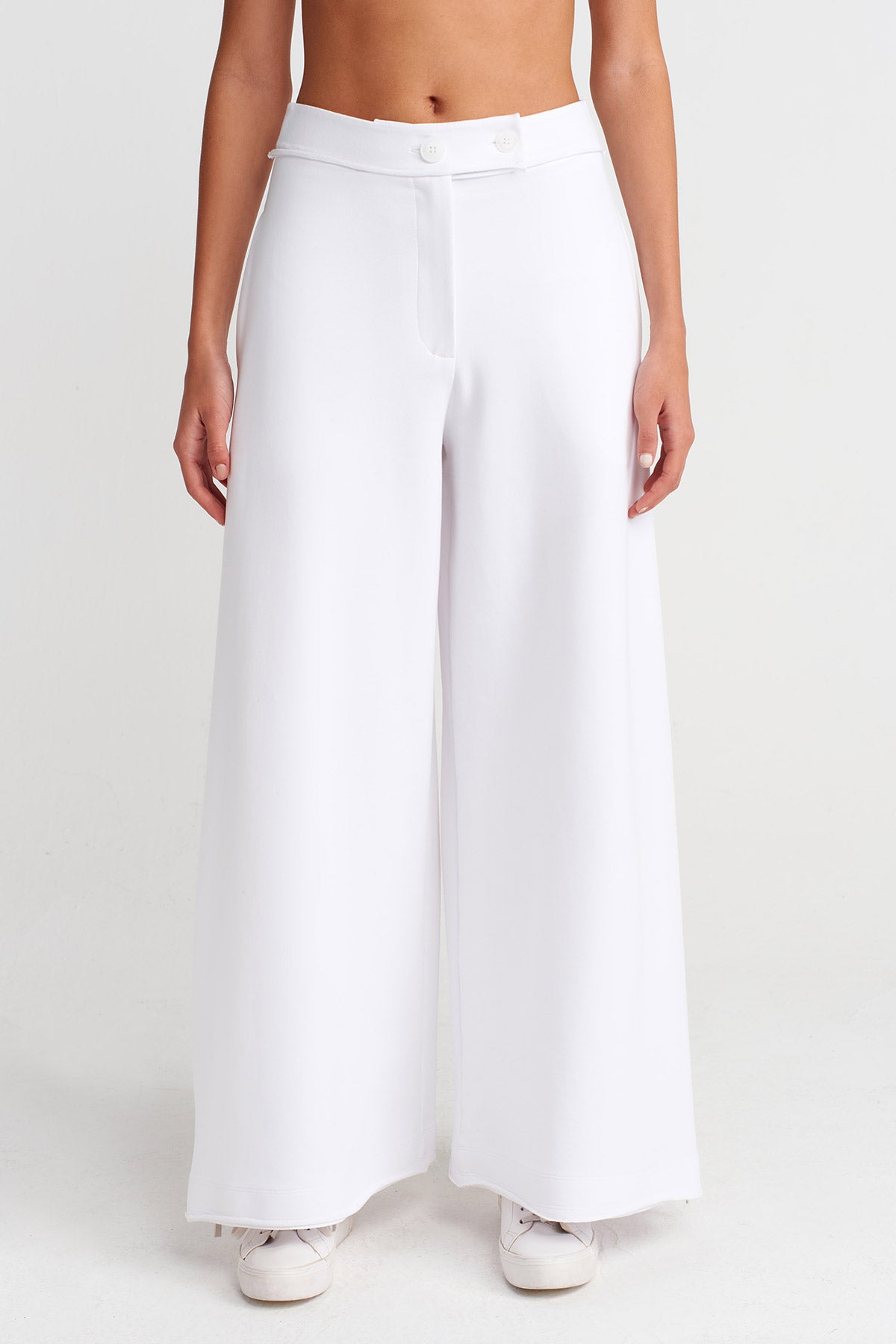 Off White Wide-Leg Clean Cut Trousers-Y263013016