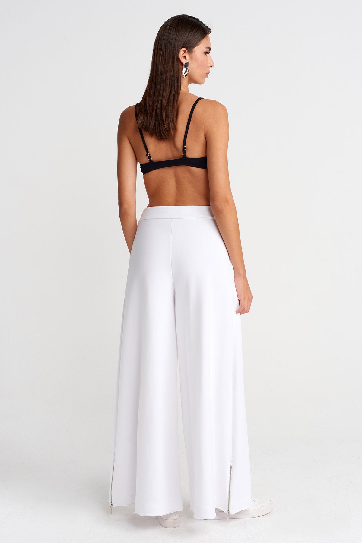 Off White Wide-Leg Clean Cut Trousers-Y263013016