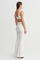 Off White High-Waist Flared Pants-Y263013029