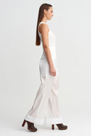 Off White High-Waist Layered Sheer Trousers-Y263013033