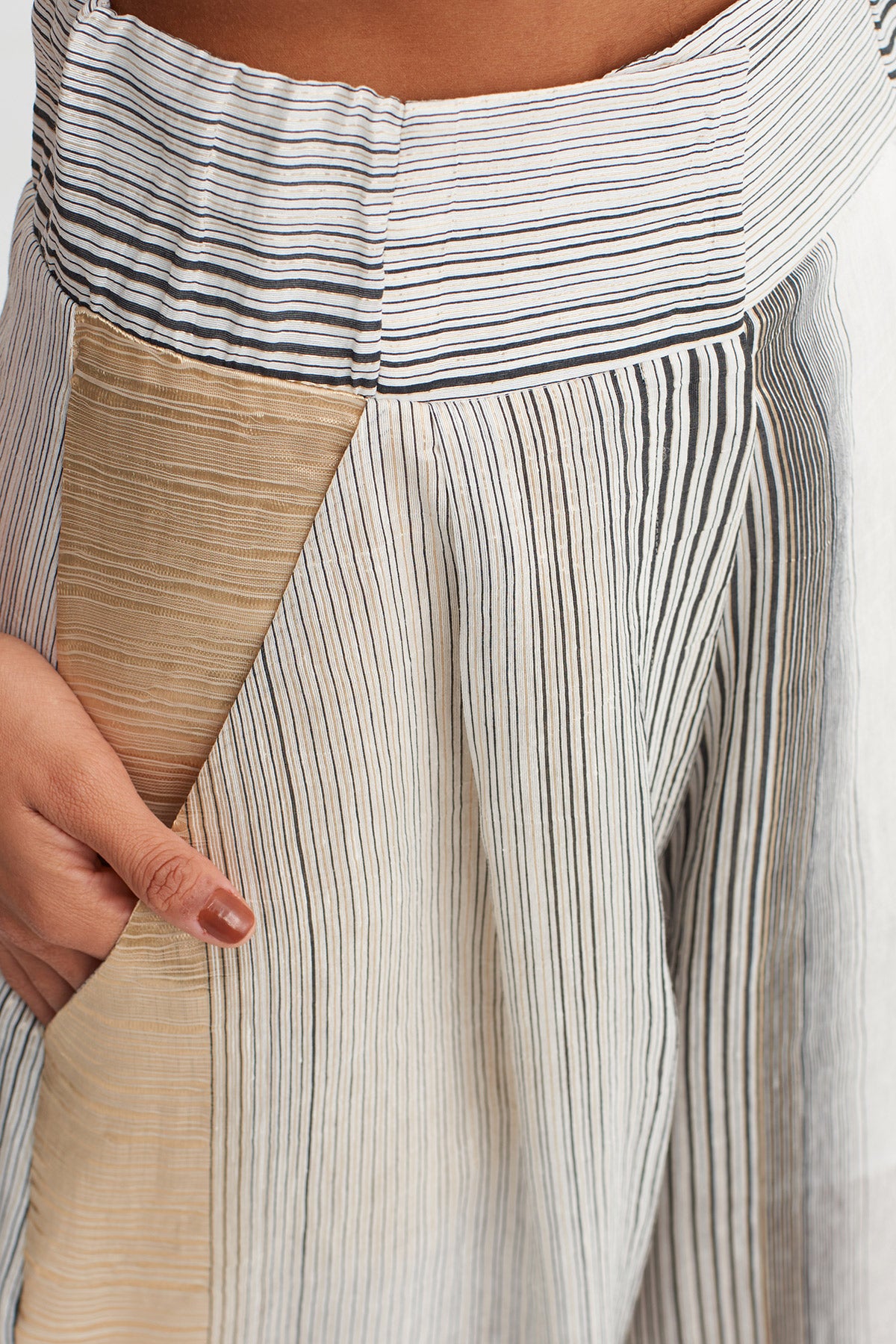 Striped Wide Leg Trousers-Y263013038