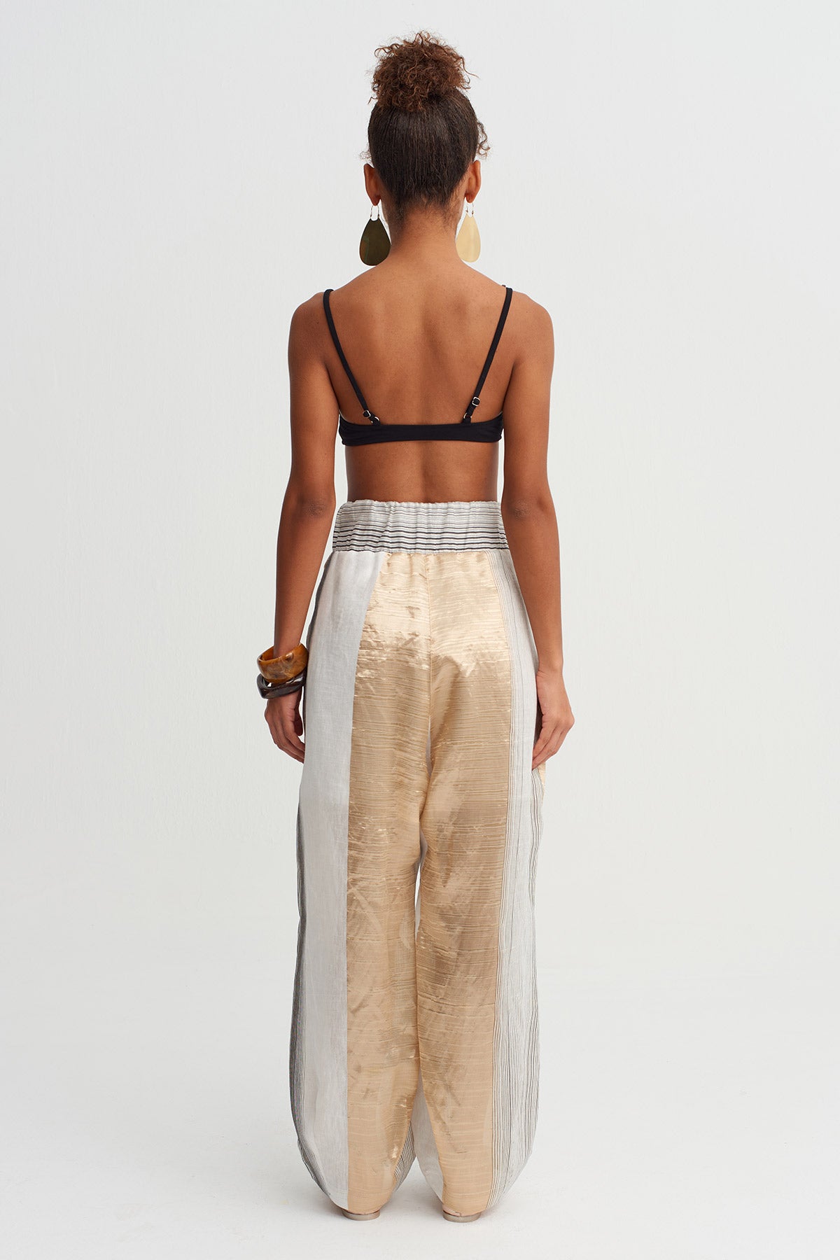 Striped Wide Leg Trousers-Y263013038