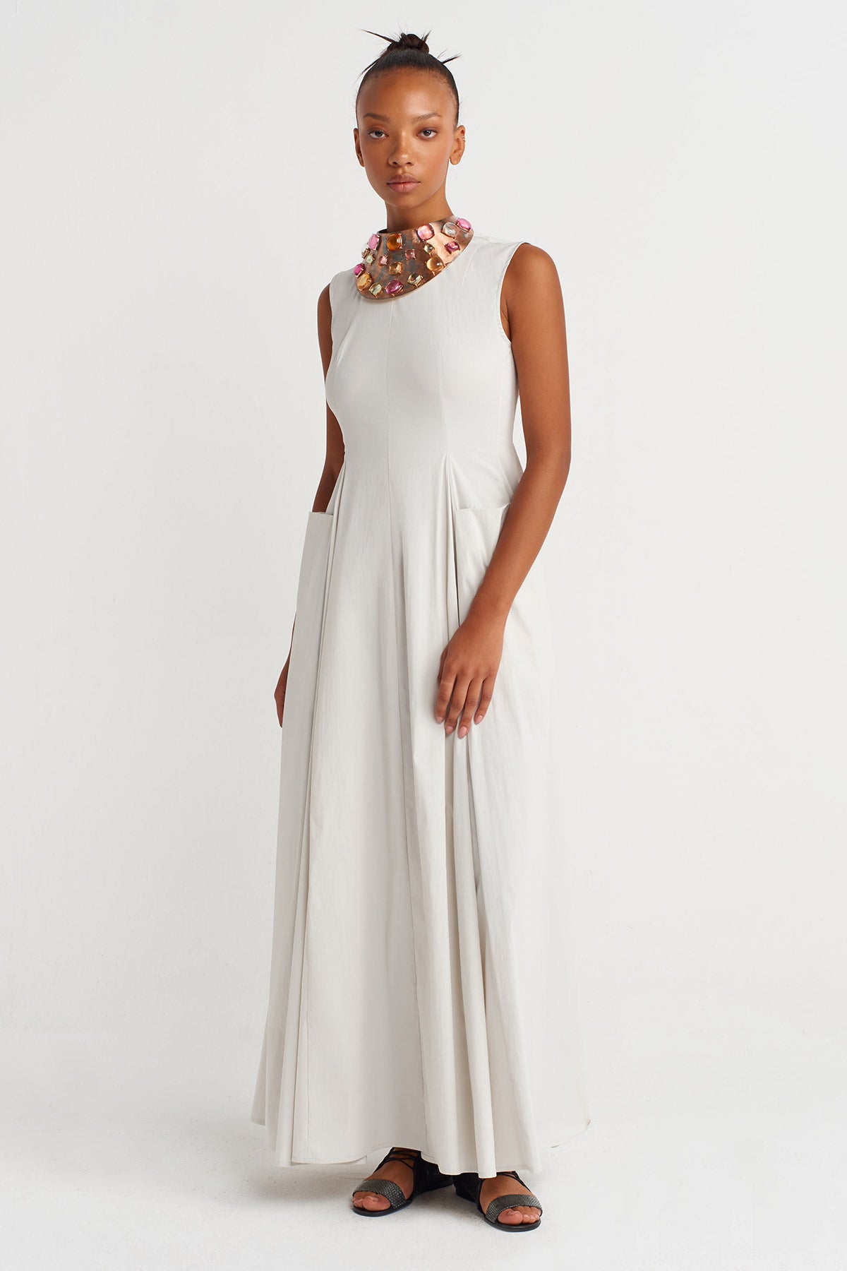 Mıst Poplin Maxi Dress-Y264014015