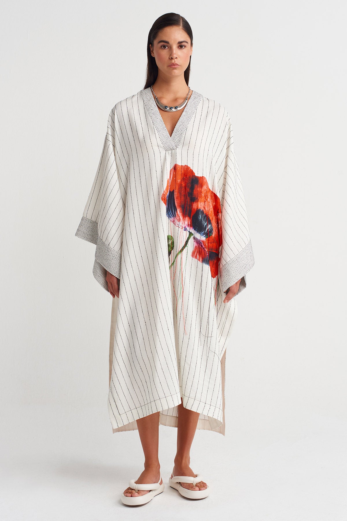 Striped Oversize Poppy Kaftan-Y264014024