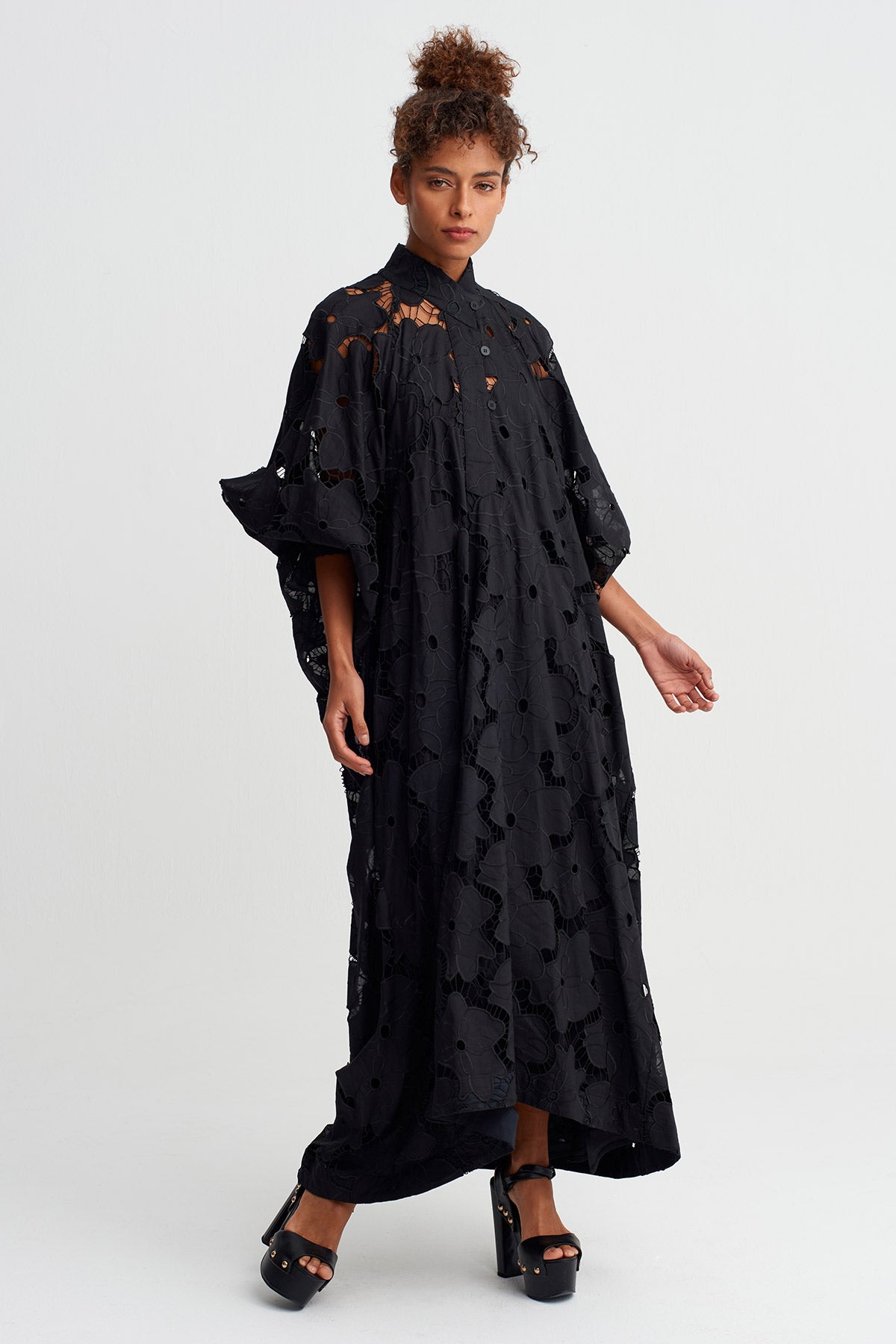 Black Floral Lace Dress-Y264014038