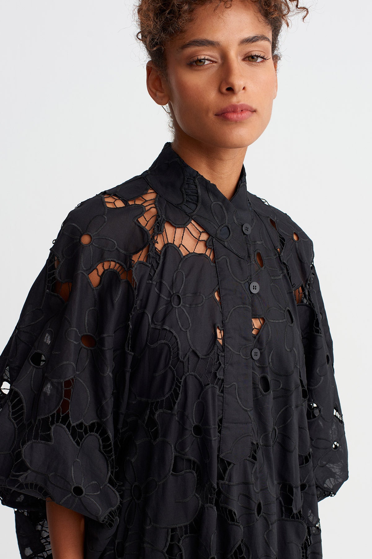 Black Floral Lace Dress-Y264014038