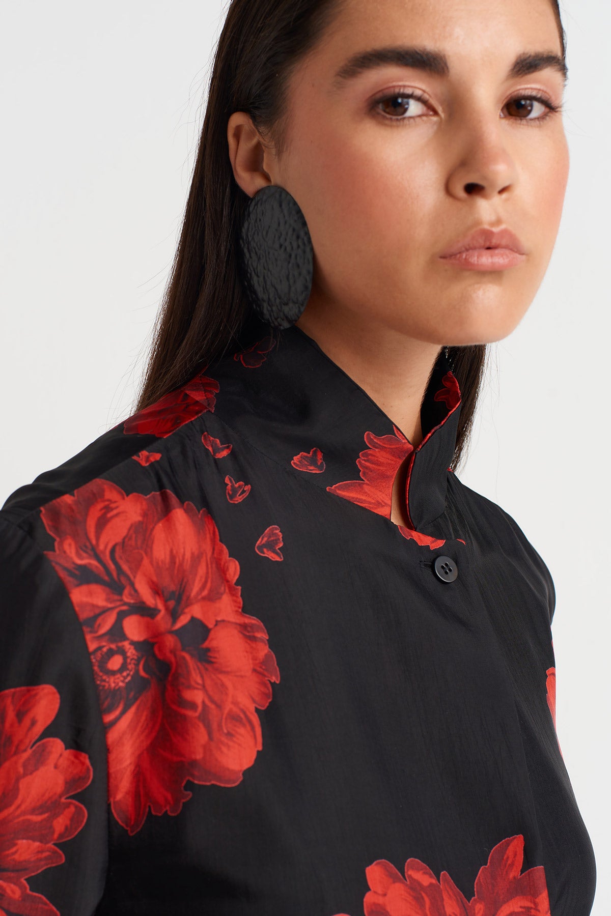 Asymmetric Floral Jacket-Y265015014