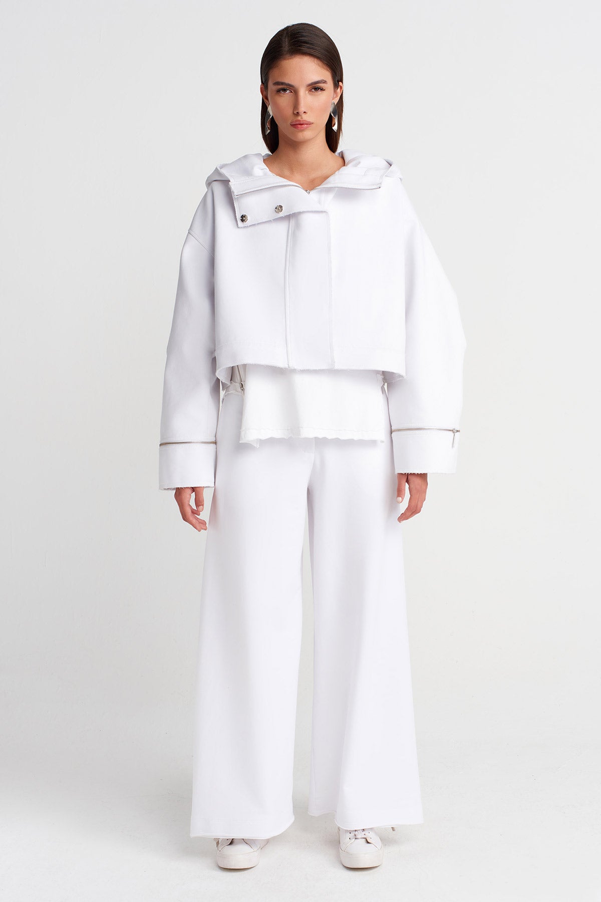 Off White Hooded Cropped Jacket-Y265015017