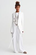 Off White Tone-on-Tone Textured Blazer Jacket-Y265015033
