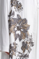 Off White Embroidered Long Kimono-Y265015034