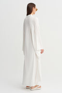 Off White Long Tie-Waist Kimono-Y265015039