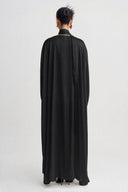 Black Tassel-Detail Scarf-Neck Dress-K264014040