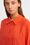Orange Linen Long Shirt with Drop Slit-Y231011023